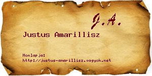 Justus Amarillisz névjegykártya
